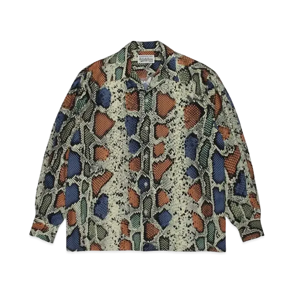 WACKO MARIA Python Open Collar Shirt "Green"