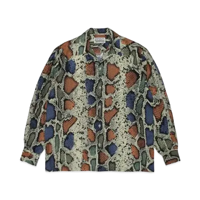 WACKO MARIA Python Open Collar Shirt "Green"
