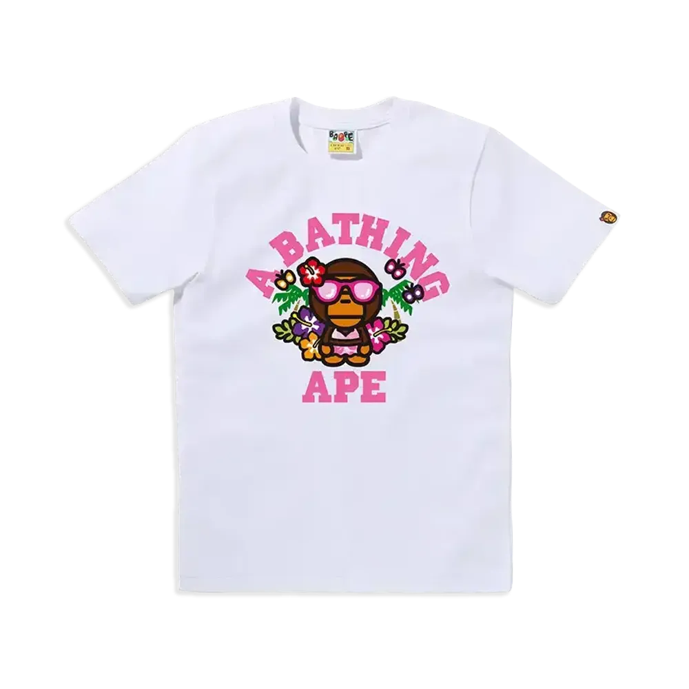 A BATHING APE Women's Lisa College Summer Tee "White"