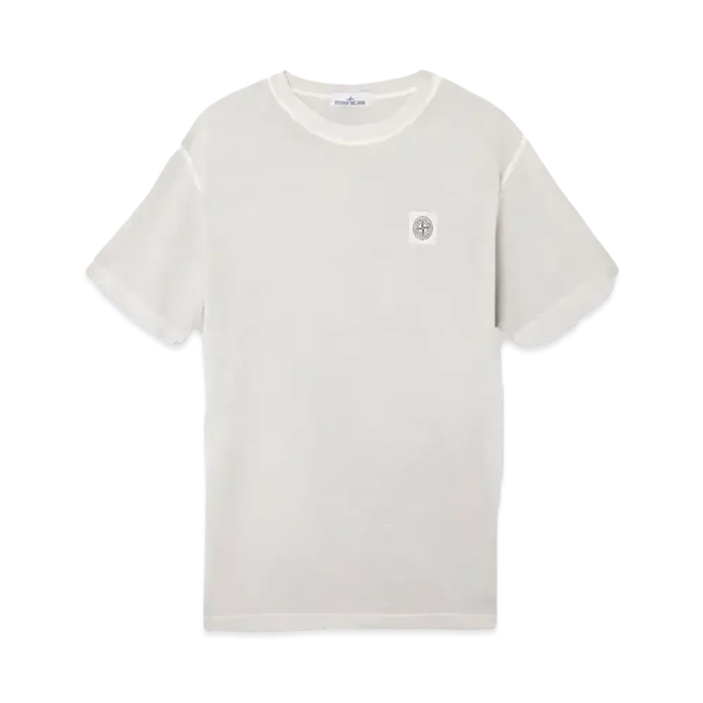 Stone Island 2100237 Organic Cotton Jersey Fissato Effect "Pearl Gray"