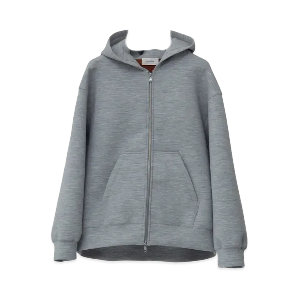 Ernie Palo Alpaca Double knit Zip Hoodie "Gray"