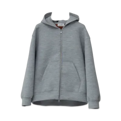 Ernie Palo Alpaca Double knit Zip Hoodie "Gray"
