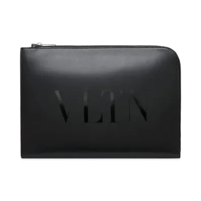 Valentino VLTN Leather Document Holder "Black"