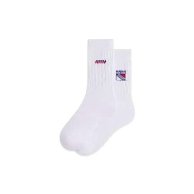 Kith x The New York Rangers Puck Logo Crew Socks "White"