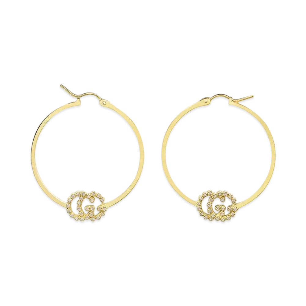 GUCCI GG Running Series Small Diamond Earrings