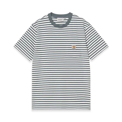 Carhartt WIP S/S Ezra Pocket T-Shirt "Ezra Stripe/Cozy Blue/Wax"
