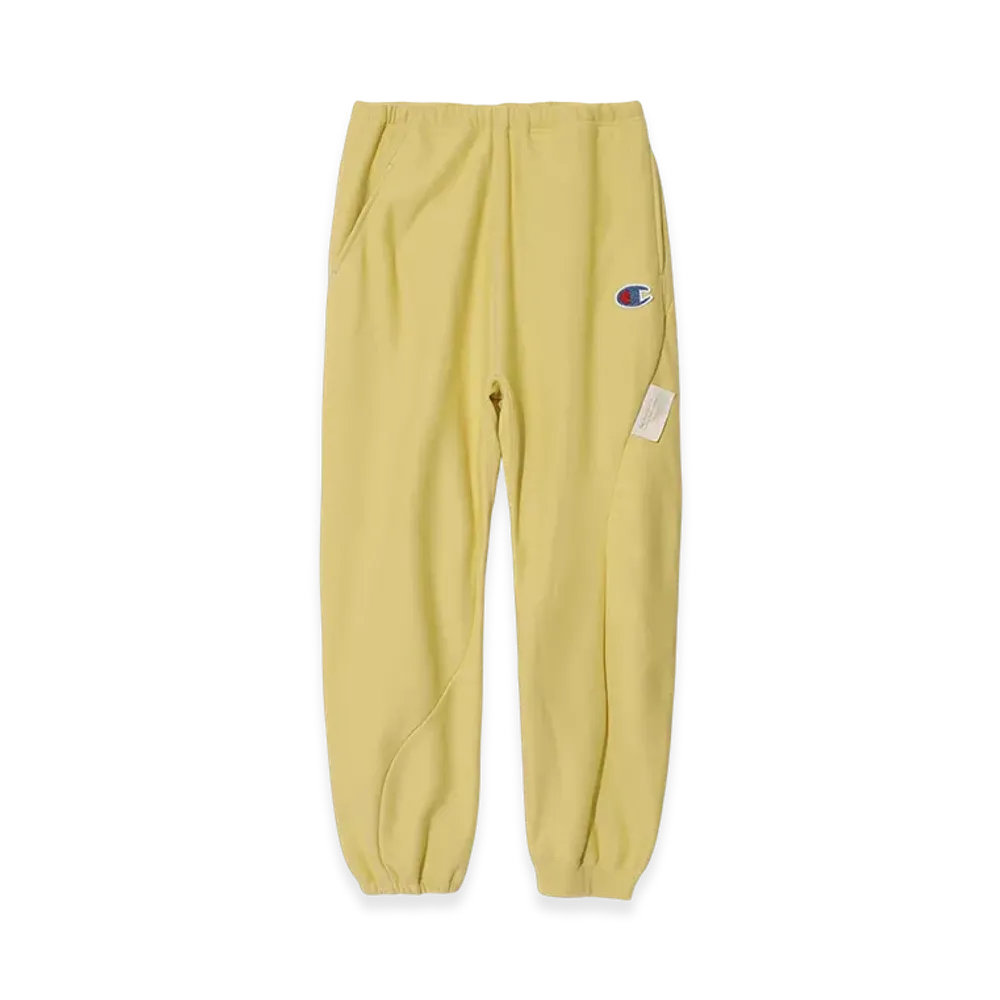 UNDERCOVER x Champion Cotton Polyester Fleece Lined Sweatpants "Light Yellow"