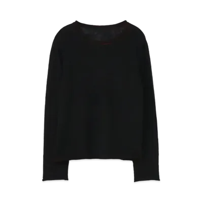 Yohji Yamamoto 10G1P PlAIN STITCH WASTE KNITTING RN "Black"