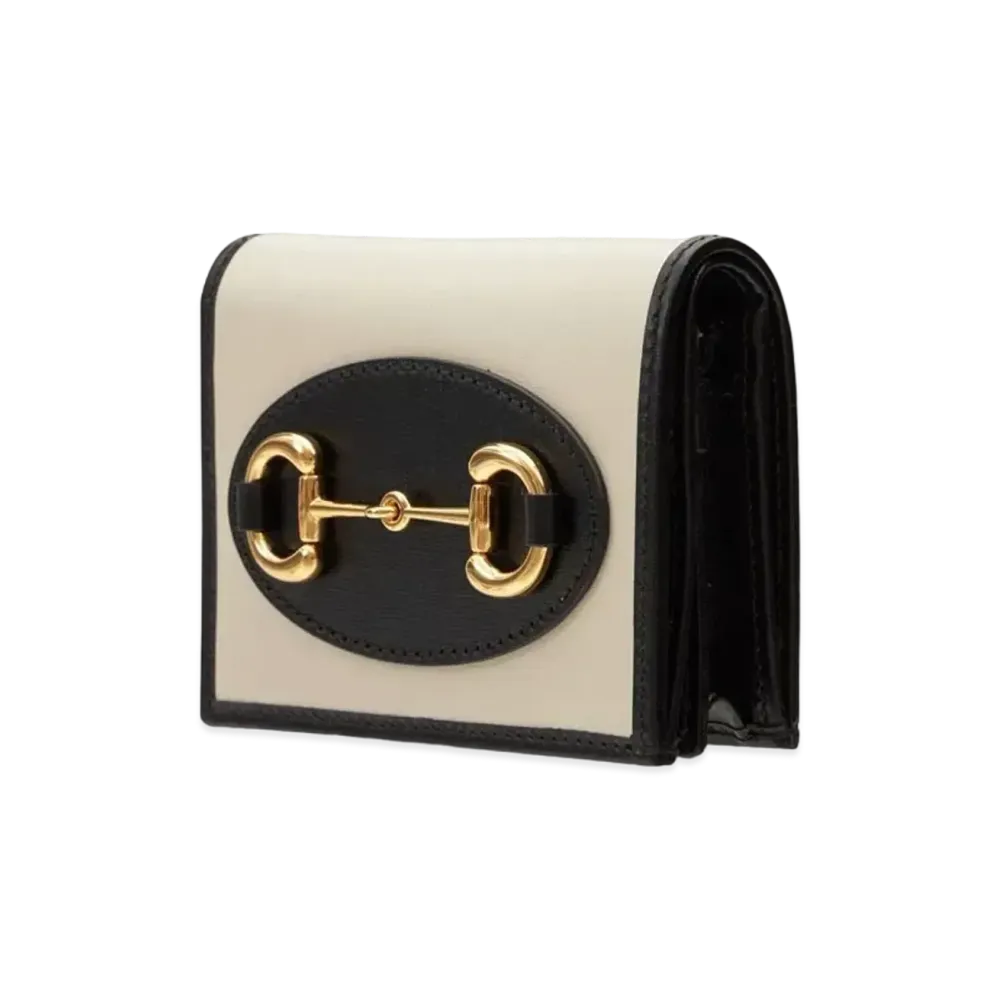 GUCCI Horsebit 1955 Card Case Wallet "White"