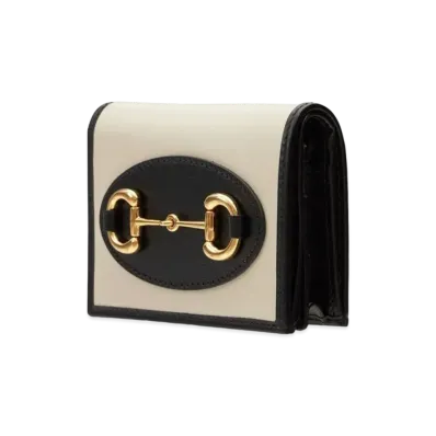 GUCCI Horsebit 1955 Card Case Wallet "White"