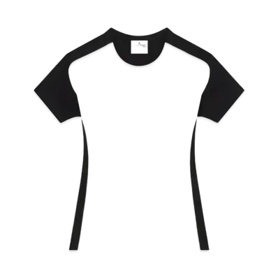 Courreges Contrast Frame T-Shirt "Heritage White/Black"