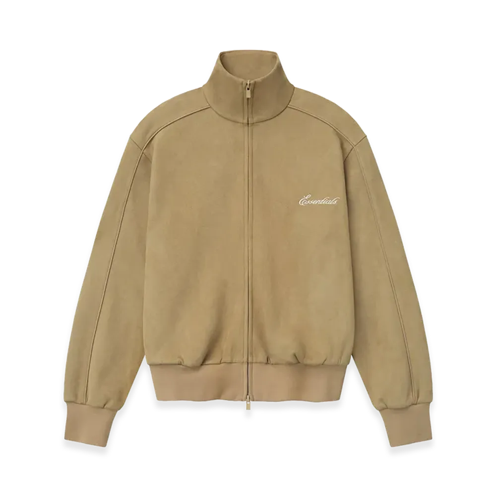 FEAR OF GOD ESSENTIALS Women's Suede Fleece Signature Vintage Track Jacket "Dune"