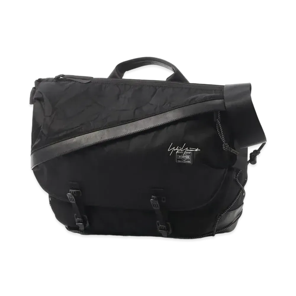 Yohji Yamamoto Pour Homme PORTER CRASH NYLON MESSENGER BAG "Black"