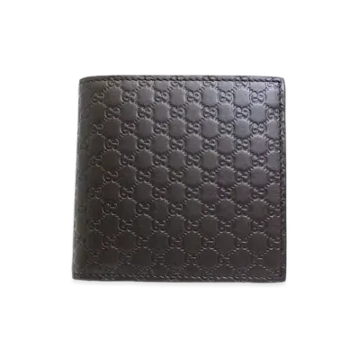 GUCCI Bi-Fold Bill Compartment Micro Guccisima "Dark Brown"