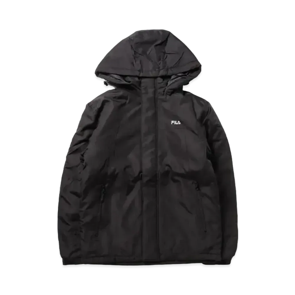 FILA One-Point Logo Embroidery Color Scheme Switching Aluminum Coating Filling Eco Down Jacket Outerwear "Black"