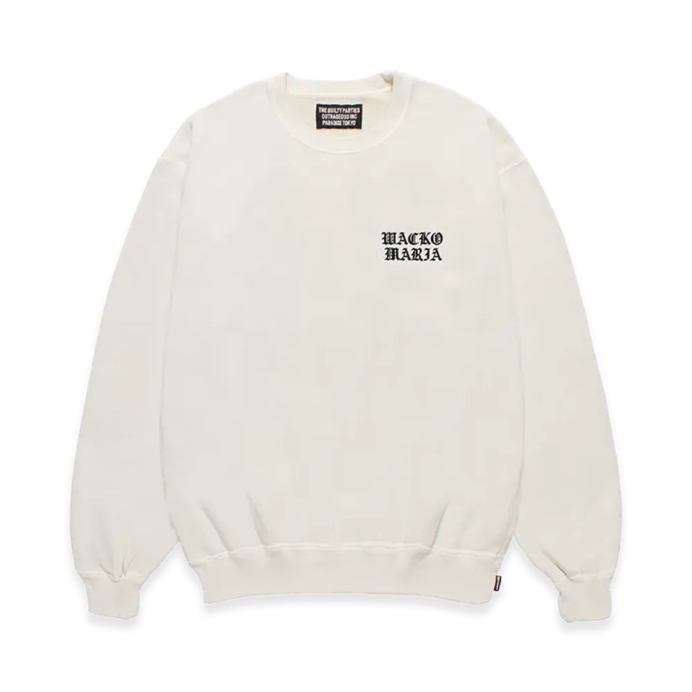 WACKO MARIA Washed Heavy Weight Sweat Shirt "Ivory"