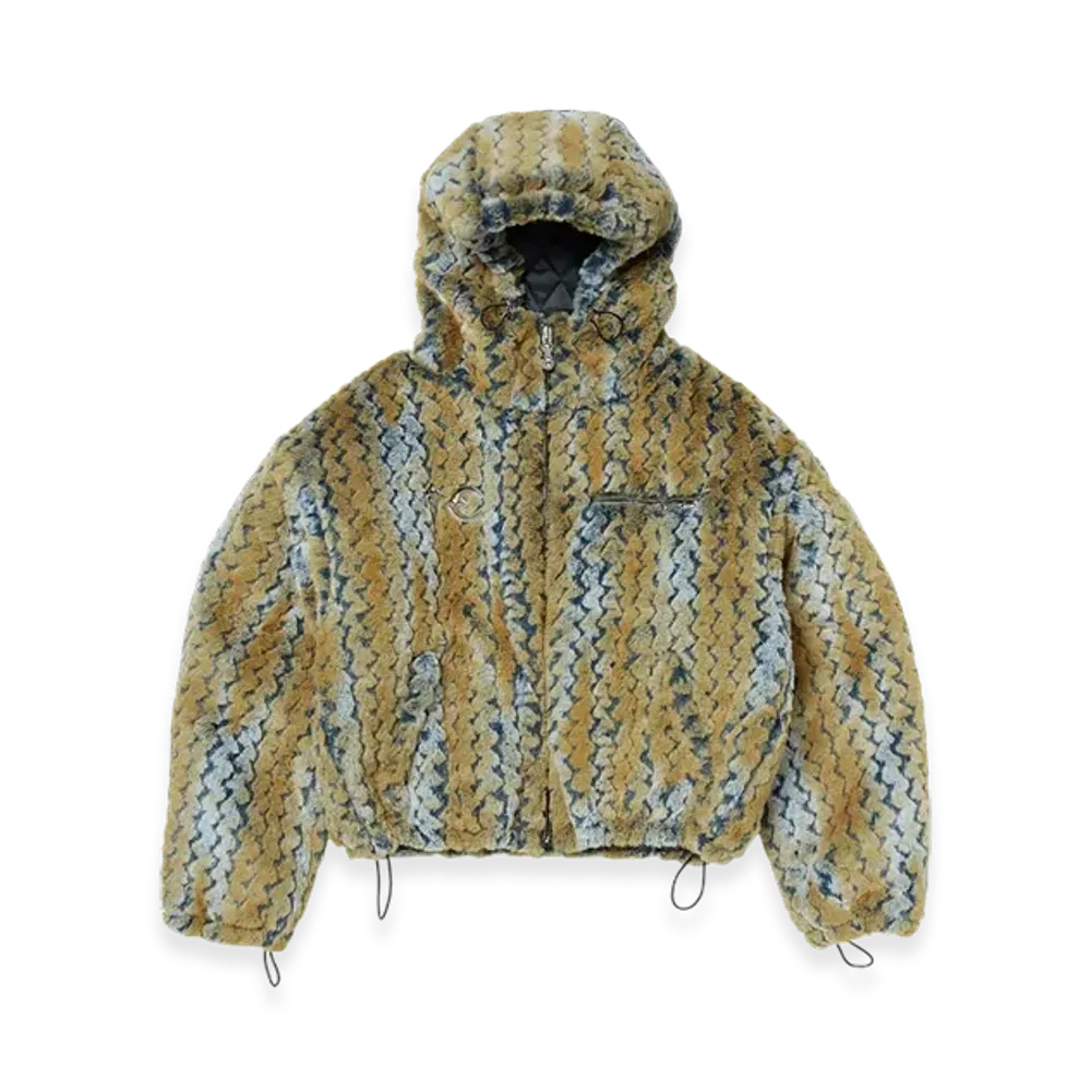 THUG CLUB TC Wavy Leopard Fur Jacket "Yellow"