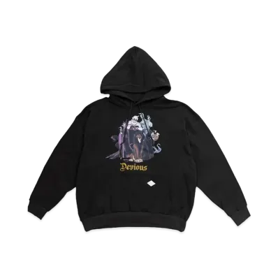 el conductorH STONE DECORATED HOODED SWEATER 'VILLAINS "BLACK"