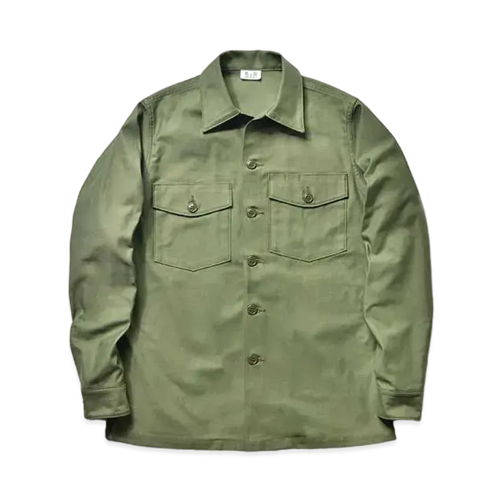 THE REAL McCOY'S Shirt, Man's, Cotton Sateen, OG-107 "Olive"