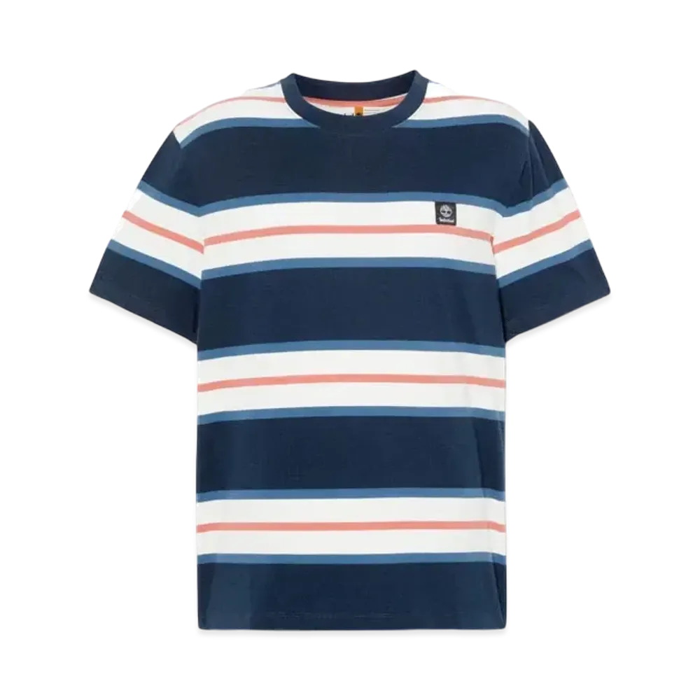 Timberland Men's Short Sleeve Stripe Tee "Dark Sapphire"