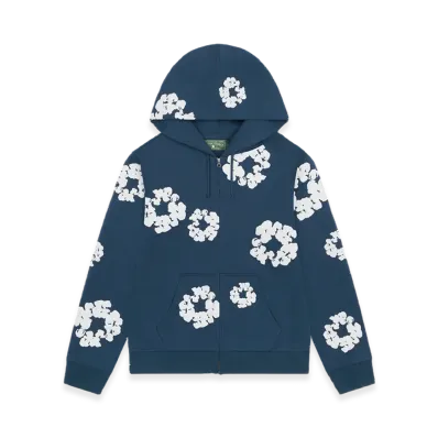 DENIM TEARS Cotton Wreath Zip Hoodie "Navy"