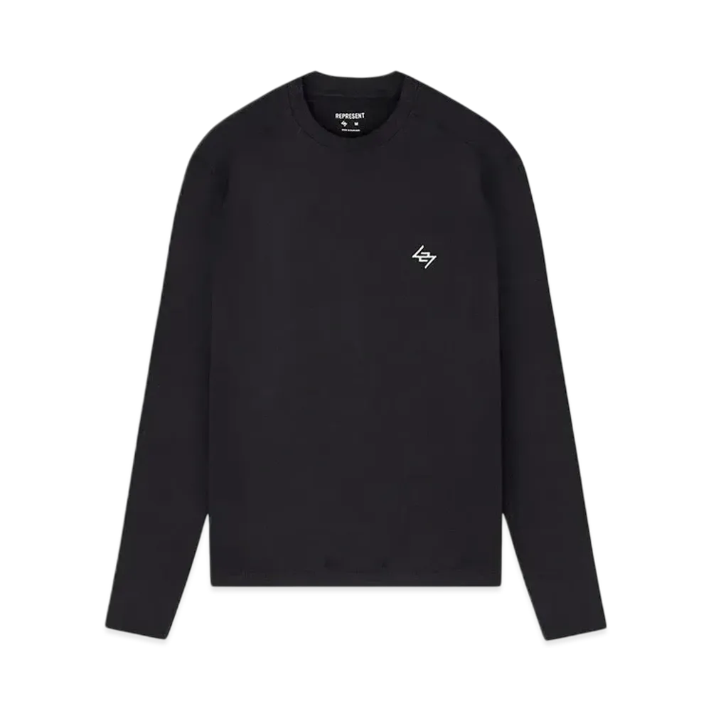 REPRESENT 247 Ribbed Long Sleeve Top "Black"