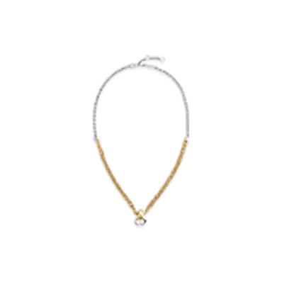Bottega Veneta Knot Necklace "Silver/Yellow Gold"