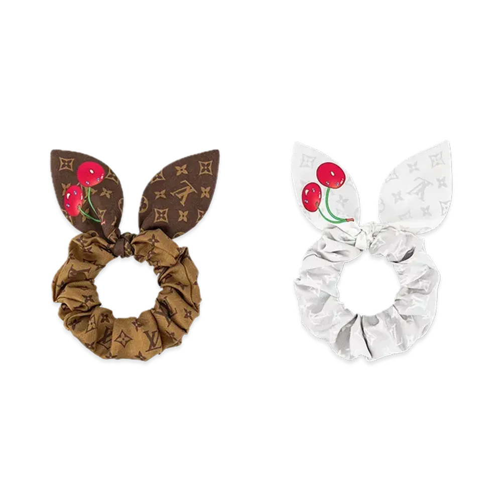 Louis Vuitton x Takashi Murakami Set Scrunchie Monogram Cherry "White/Brown"