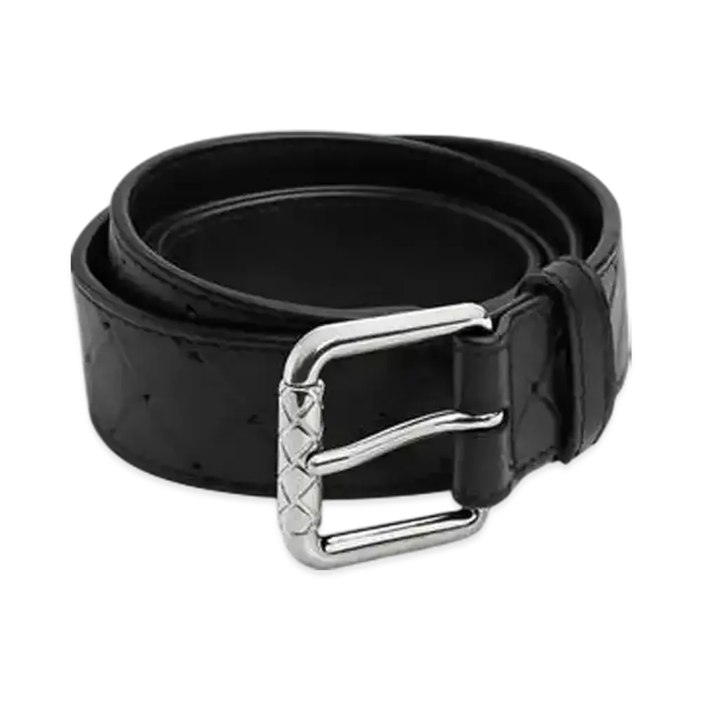 Bottega Veneta Intrecciato Stamp Belt "Black"