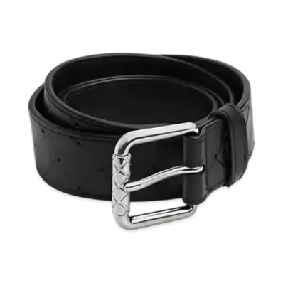 Bottega Veneta Intrecciato Stamp Belt "Black"