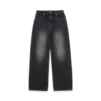 X-Girl Women's Face Patch Loose Fit Straight Pants "Black"