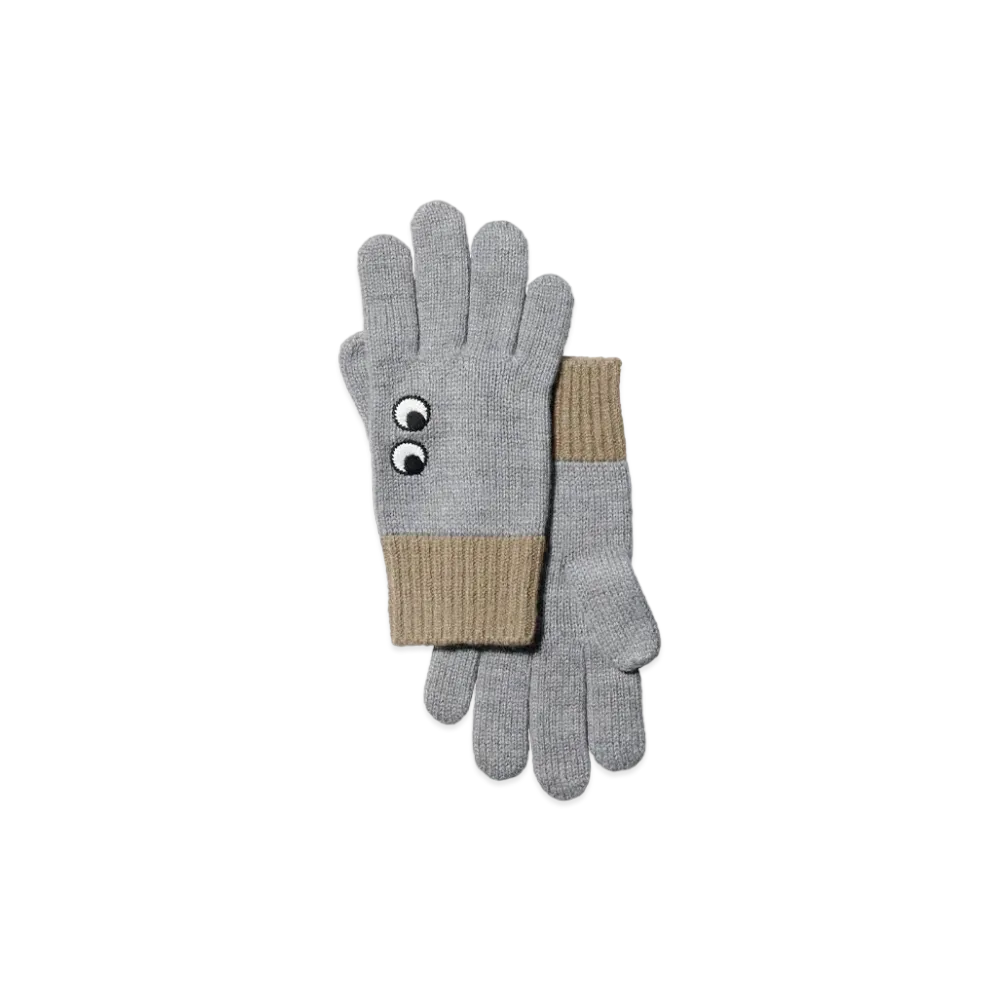 Uniqlo X Anya Hindmarch Heattech Knit Gloves "Light Gray"