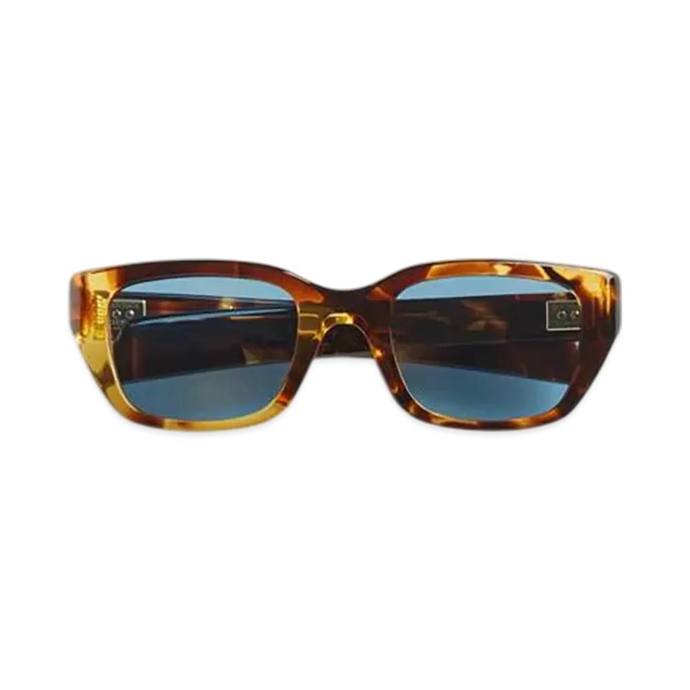 Bottega Veneta Birdie Square Sunglasses "Havana/Light Blue"