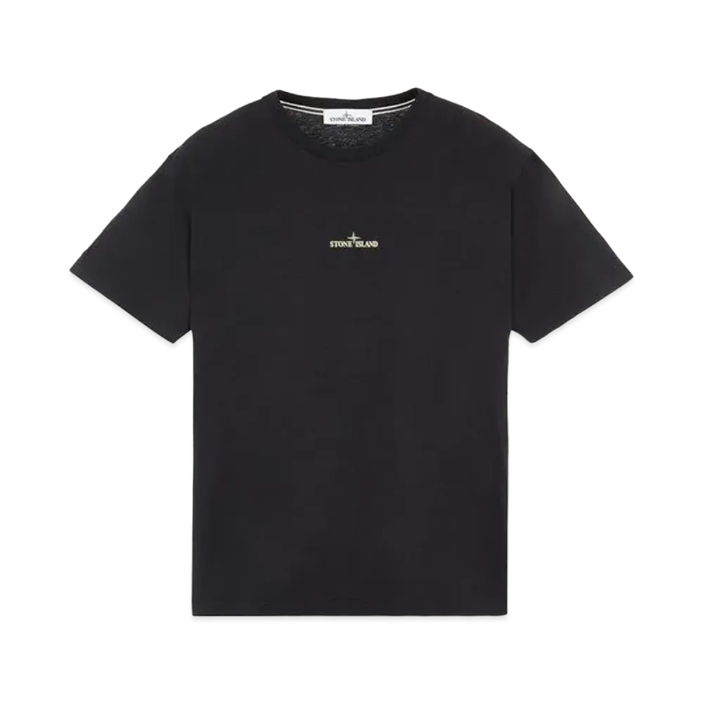 Stone Island 2NS83 COTTON JERSEY, 'MIXED MEDIA TWO' PRINT_SLIM FIT "Black"