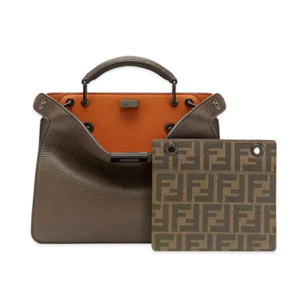 FENDI Peekaboo I See U Small Leather Bag "Brown"