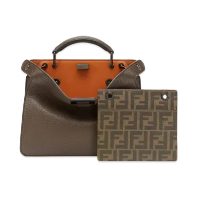 FENDI Peekaboo I See U Small Leather Bag "Brown"