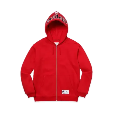 Supreme x Champion Arc Logo Zip Up Sweat "Red"