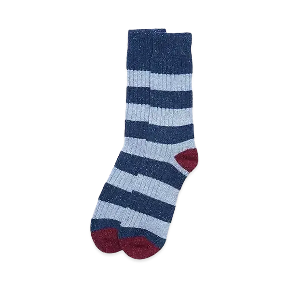 Barbour Melange Striped Socks "Navy"