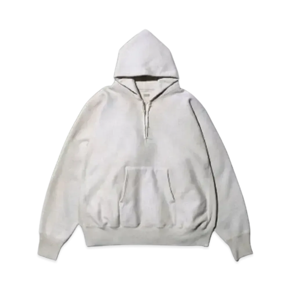 A.PRESSE Vintage Half Zip Sweat Hoodie "Beige"