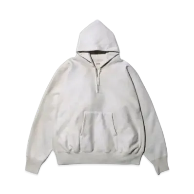 A.PRESSE Vintage Half Zip Sweat Hoodie "Beige"