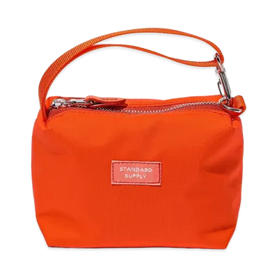 bPr BEAMS x STANDARD SUPPLY 2 Room Square Pouch M "Beams Orange"
