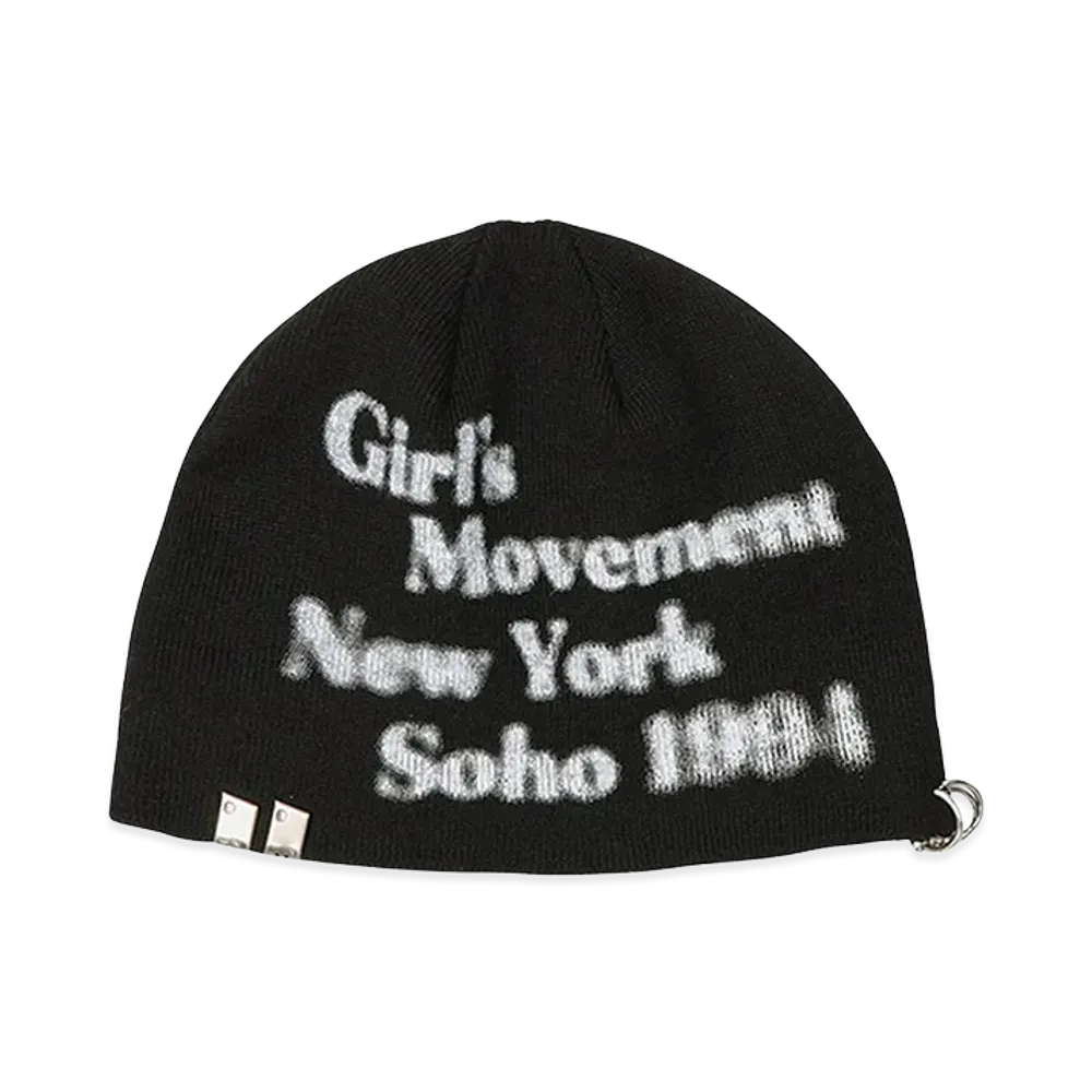 X-Girl Women's Charm Accent Printed Beanie "Black"