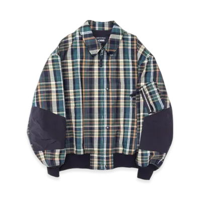 COMME des GARCONS HOMME Cotton Linen 3 Layer Check Blouson "Navycheck"
