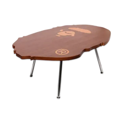 A BATHING APE Ape Head Wooden Coffee Table Bape Home "Brown"
