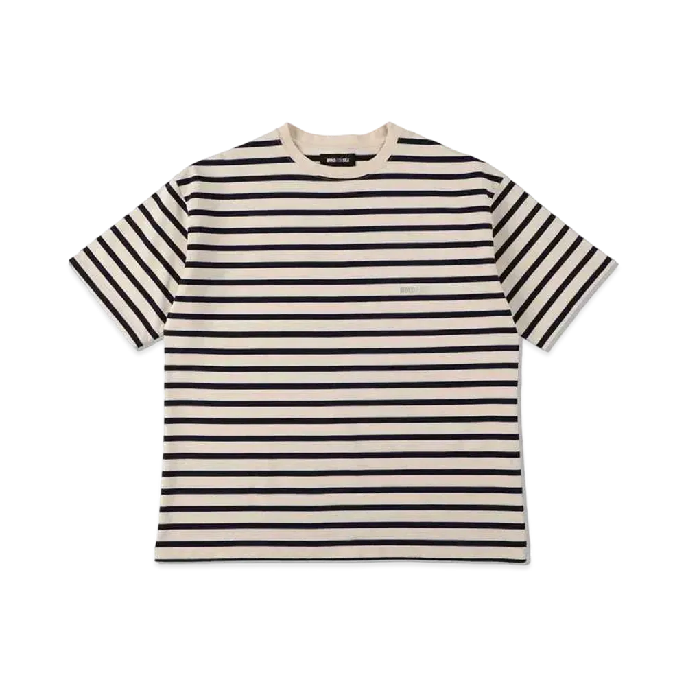 WIND AND SEA HEAVY WEIGHT BORDER S/S TEE "Ecru Navy"