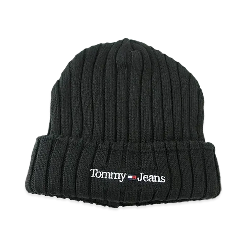 TOMMY JEANS Sports Elevated Rib Knit Long Beanie "Black"