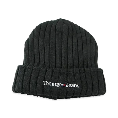 TOMMY JEANS Sports Elevated Rib Knit Long Beanie "Black"