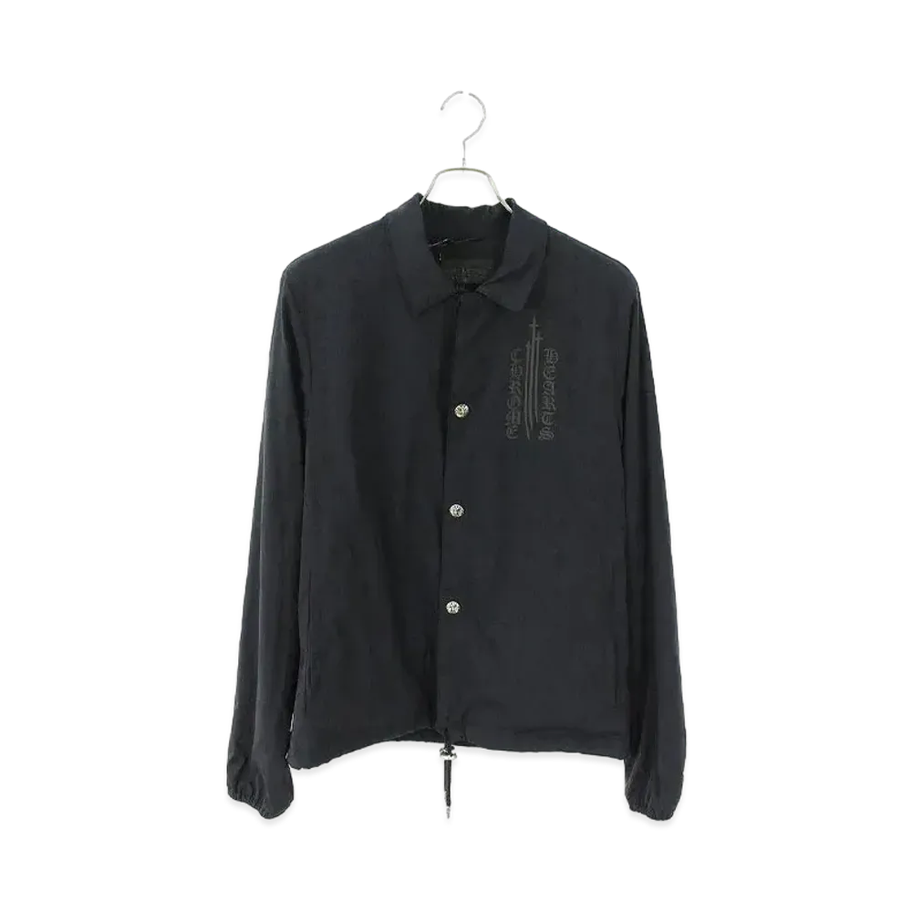 Chrome Hearts RIGGINS FBRC English Print Nylon Coach Jacket "Black"