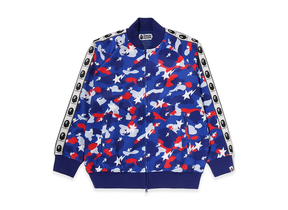 A BATHING APE Sta Strike Camo Relaxed Fit Track Jacket "Blue"