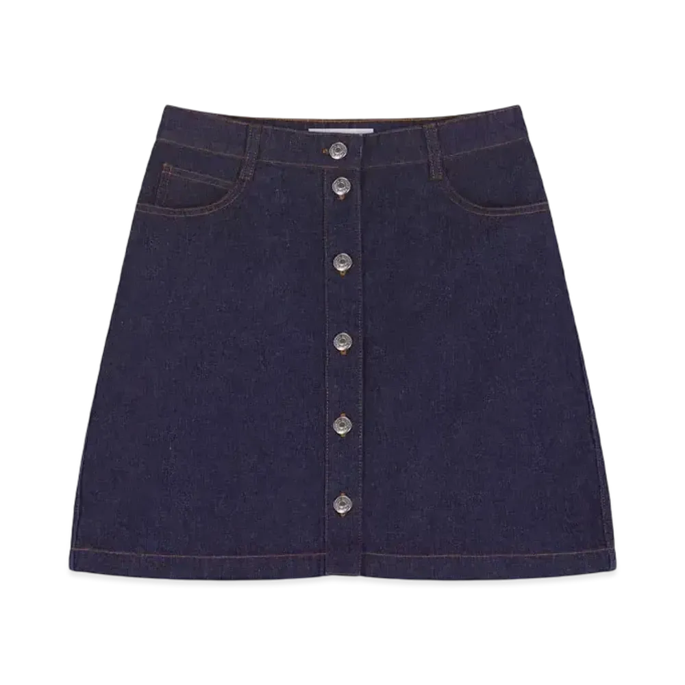 Maison Kitsune Button Denim Mini Skirt "Indigo"